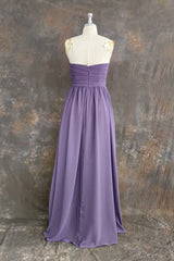 A-line Sweetheart Chiffon Floor-Length Long Bridesmaid Dresses