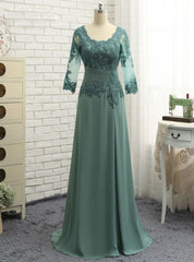 A-line V-neck Plus Size Green Mother Of The Bride Dresses