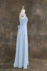 A-Line V-neck Sleeveless Chiffon Bridesmaid Dresses