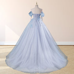 Ball-Gown Tulle Sweetheart Floor-Length Pearls Butterflies Quinceanera Dress with Appliqued