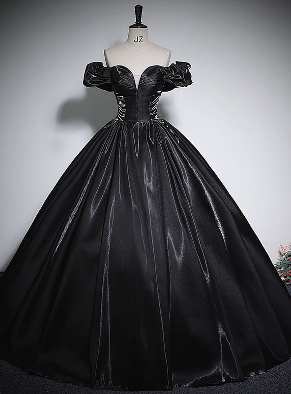 Black Ball Gown Off the Shoulder Quinceanera Dress