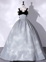 Blue Straps Black Velvet Quinceanera Dress