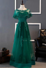 Charming Dark Green Long A-line Party Dresses , Bridesmaid Dresses