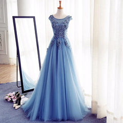 Elegant Illusion Sleeveless Lace Appliques A-line Lace-up Prom Party Gowns