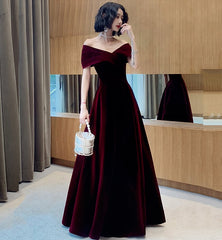 Elegant Velvet Long Prom Dress Evening Dress