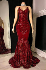 Gorgeous Halter V-Neck Sleeveless Mermaid Prom Dresses Sequins Long