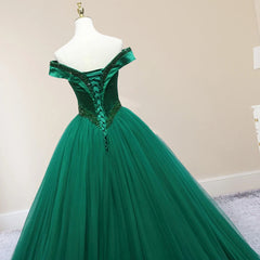 Green Beading Off the Shoulder Floor Length Quinceanera Dresses