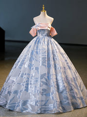 Haze Blue Ball Gown Strapless Quinceanera Dress