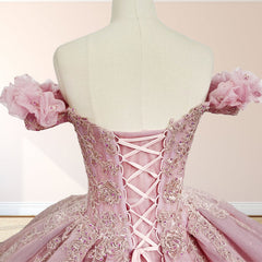 Pink Ball Gown Off the Shoulder Quinceanera Dresses