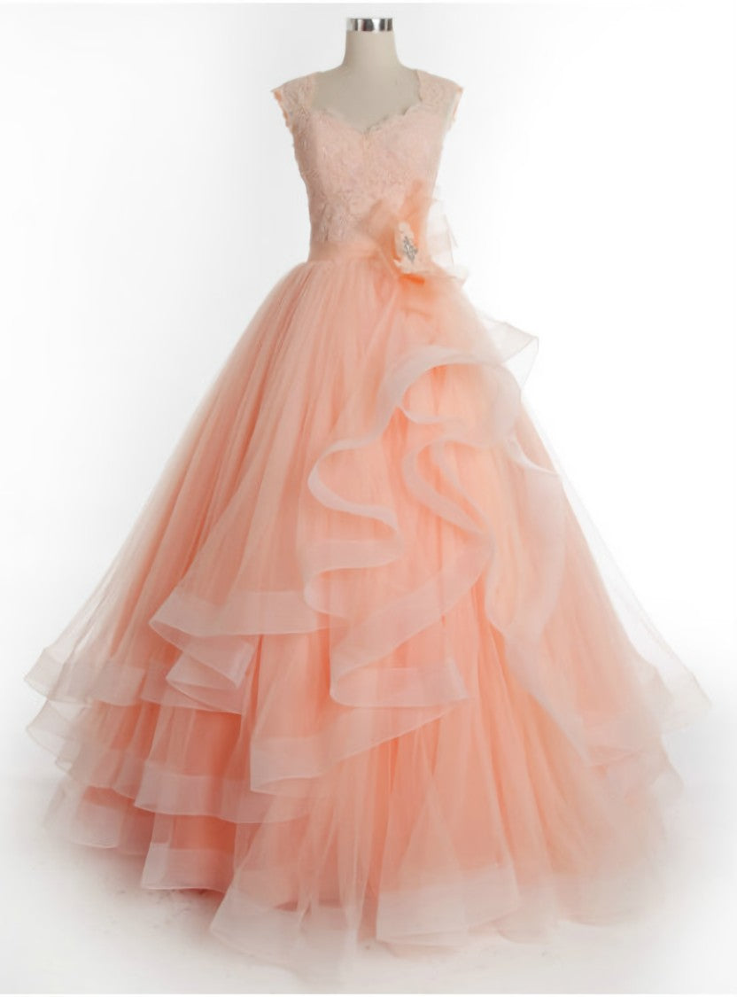 Prom Dress Ball Gown Prom Dress Long Charming Tulle Lace Prom Dress