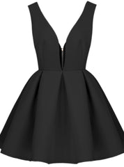 Queenly Deep V-neck Homecoming Dresses A-line Homecoming Dresses V-back