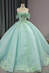 Quinceanera Dress Exquisite Princess Ball Gown Cap sleeve Quinceanera Dresses with 3D Appliques