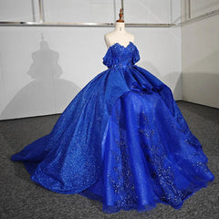 Quinceanera Dress Gorgeous Sweetheart Ball Gown Cap sleeve Court Train