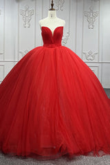 Quinceanera Dress Simple Red Sweetheart Party Dress Ruched Sleeveless Prom Dresses Ball Gown