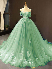 Princess Quinceanera Dresses Off The Shoulder Applique Sweet 16 Party Prom Gowns