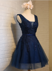 Sequined Homecoming Dresses Cocktail Dresses Short Navy Blue Prom Dresses