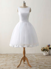 Simple Cheap Short Beach Wedding Dresses Formal Women Backless Organza Satin Bow