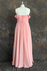 Simple Long A-line Chiffon Sweetheart Chiffon Bridesmaid Dresses