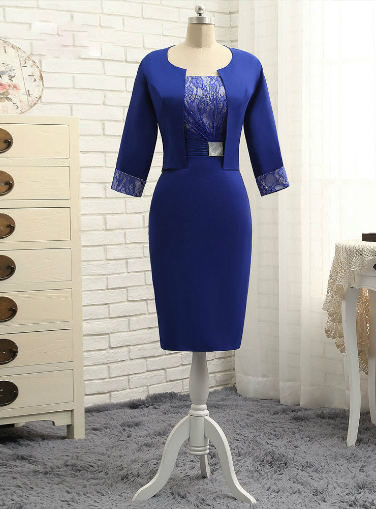 Simple Royal Blue Mother Of The Bride Dresses Sheath With Jacket