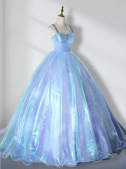 Sky Blue Sweetheart Neck Long Prom Quinceanera Dresses