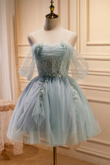 Sparkly Tulle Short Prom Dress with Beading, Shiny New Style Homecoming Gown