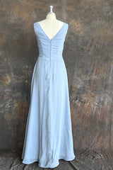 V Neck Sleeveless Chiffon Bridesmaid Dresses