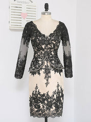 Wonderful Plus Size Black Long Sleeve Appliques Mother Of The Bride Dresses