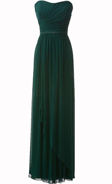 Wonderful Hunter Green Chiffon Ruffle Sweetheart Floor Length Empire Bridesmaid Dresses