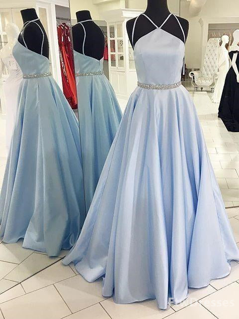 pale light blue prom dress ball gown prom dress long prom dress