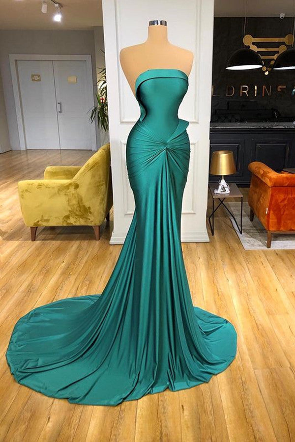 Elegant Strapless Long Mermaid Evening Prom Dress Online