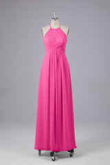 Elegant Halter Keyhole Chiffon Bridesmaid Dresses