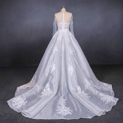 Long Sleeves Simple Elegant Wedding Dresses Lace Wedding Gowns