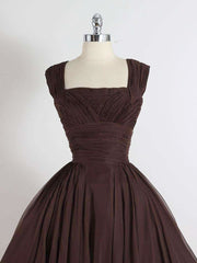 Brown A-Line Short Prom Dresses, Brown Short Formal Dress