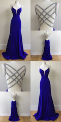 Royal Blue Prom Dress, For Teens Prom Dresses, Graduation School Party Gown