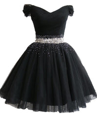 Little Black Homecoming Dress  Tulle Cute Short Formal Dress