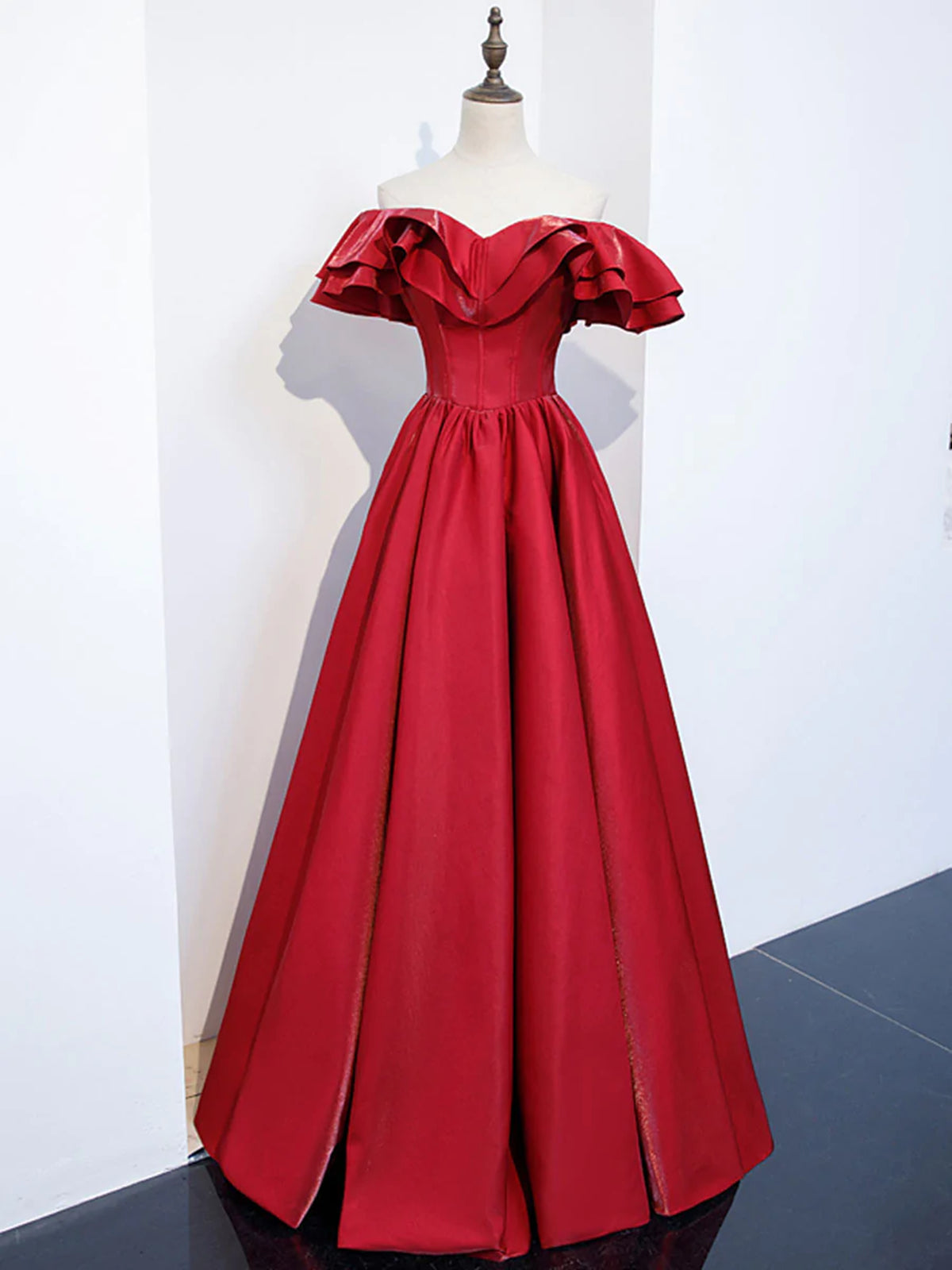 Off the Shoulder Burgundy Long Prom Dresses, Off Shoulder Wine Red Long Formal Evening Dresses