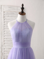 Purple Tulle Short Prom Dress, Simple Purple Homecoming Dress