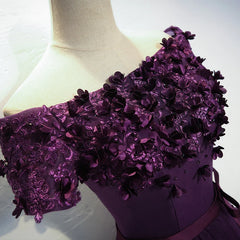 Stylish Dark Purple High Low Formal Dress , Cute Party Dresses, Purple Homecoming Dress