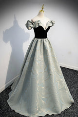 Stylish Satin Long A-Line Prom Dress, Off the Shoulder Evening Party Dress